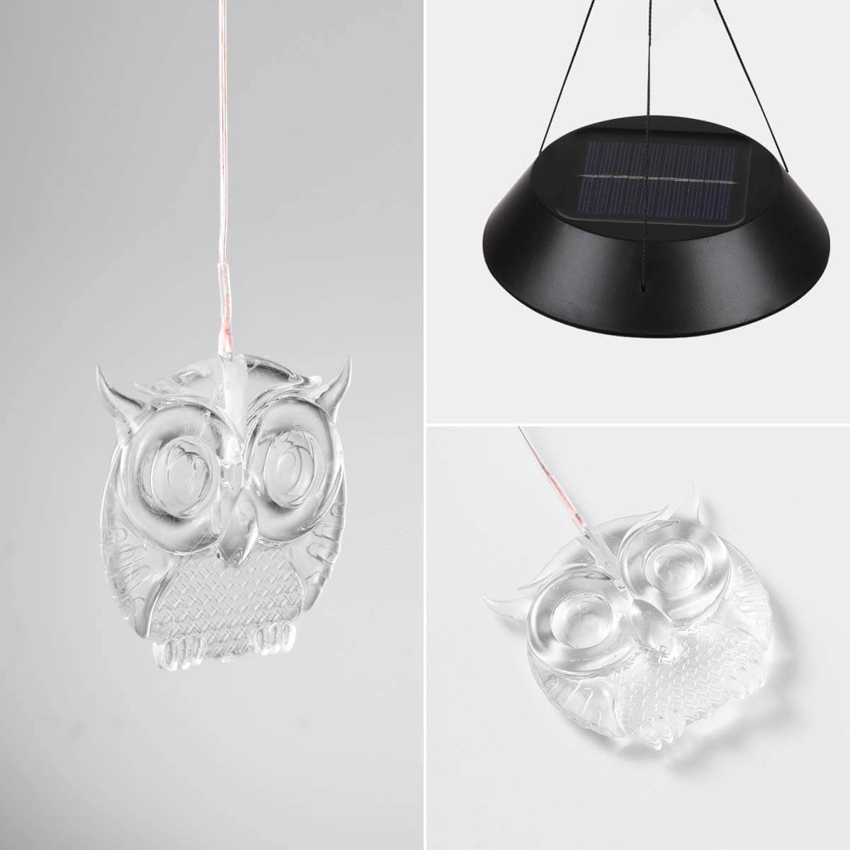 Solar Owl Wind Chime Light