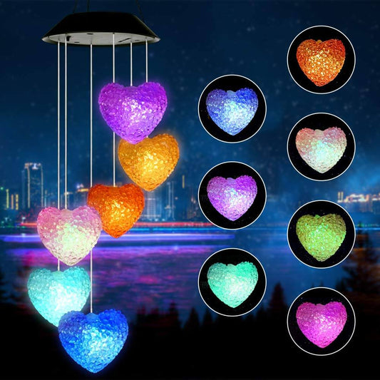 Solar Heart Shape Wind Chime Light