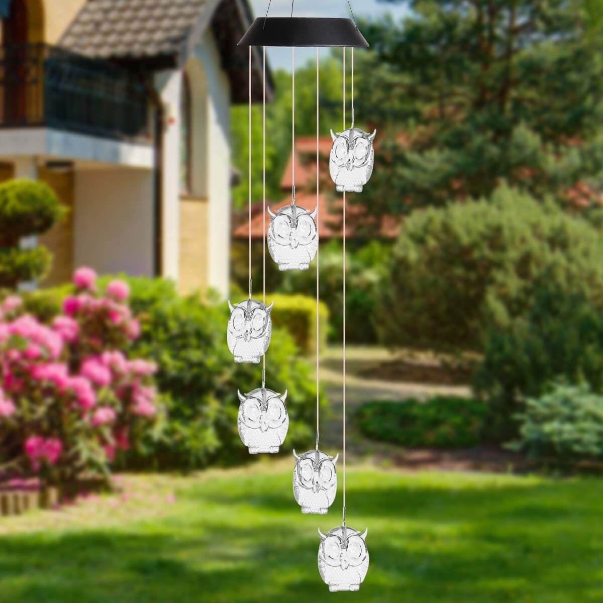 Solar Owl Wind Chime Light