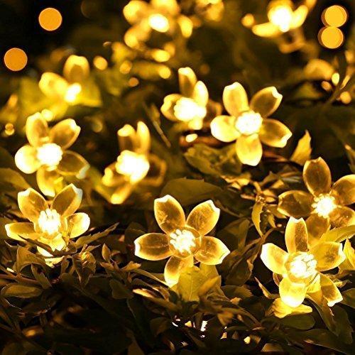 Solar-Powered Blossom Flower String Lights