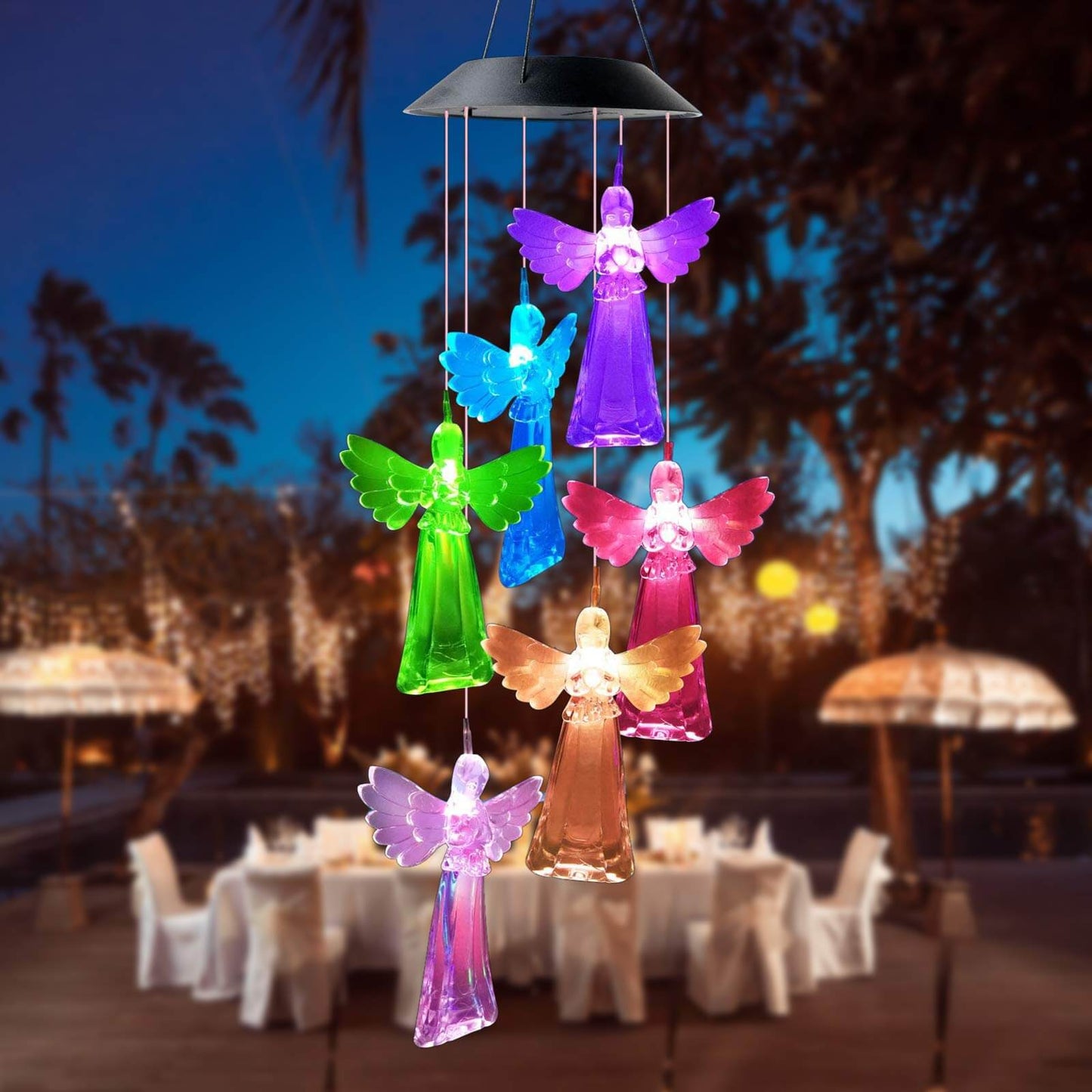 Solar LED Angel Wind Chimes Light