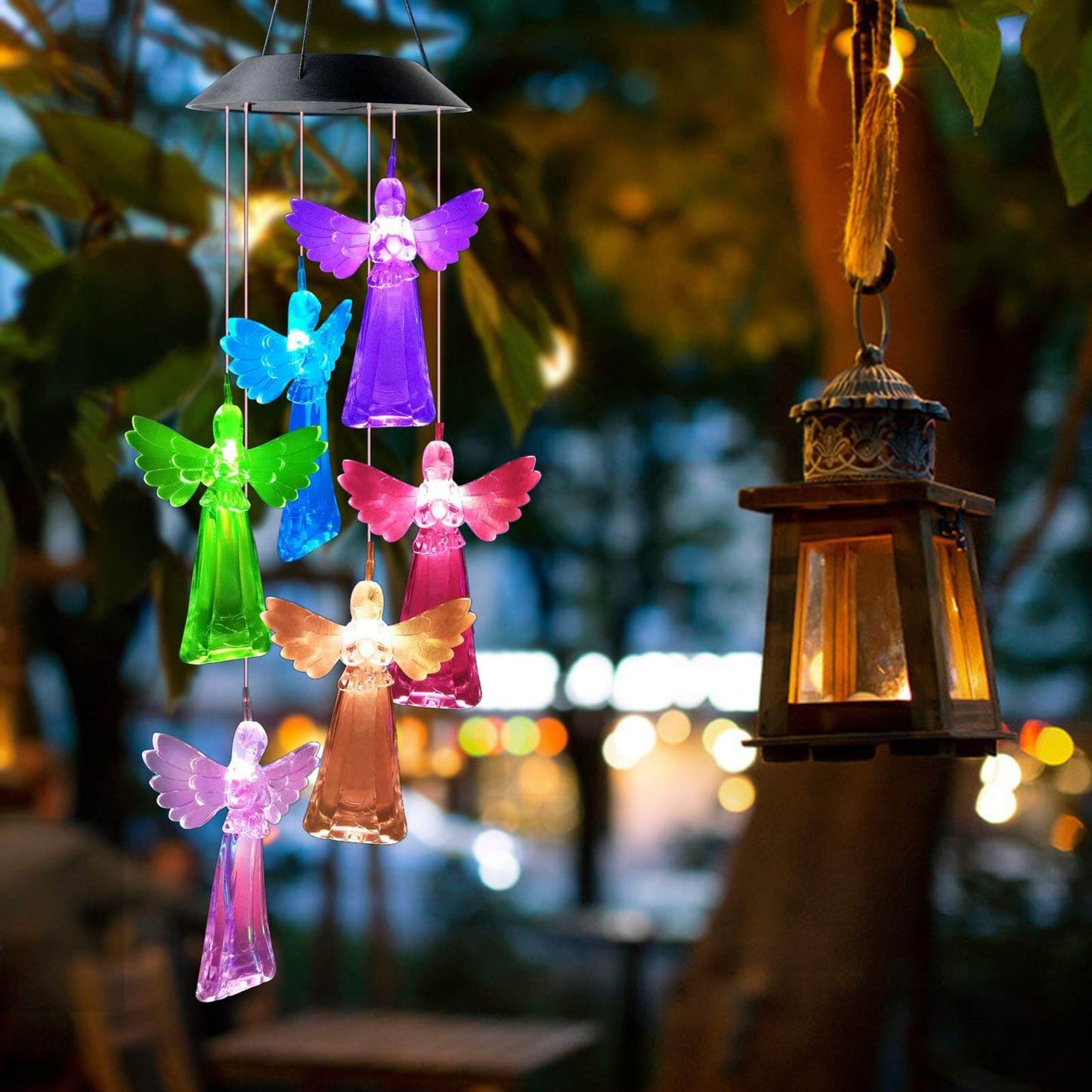 Solar LED Angel Wind Chimes Light