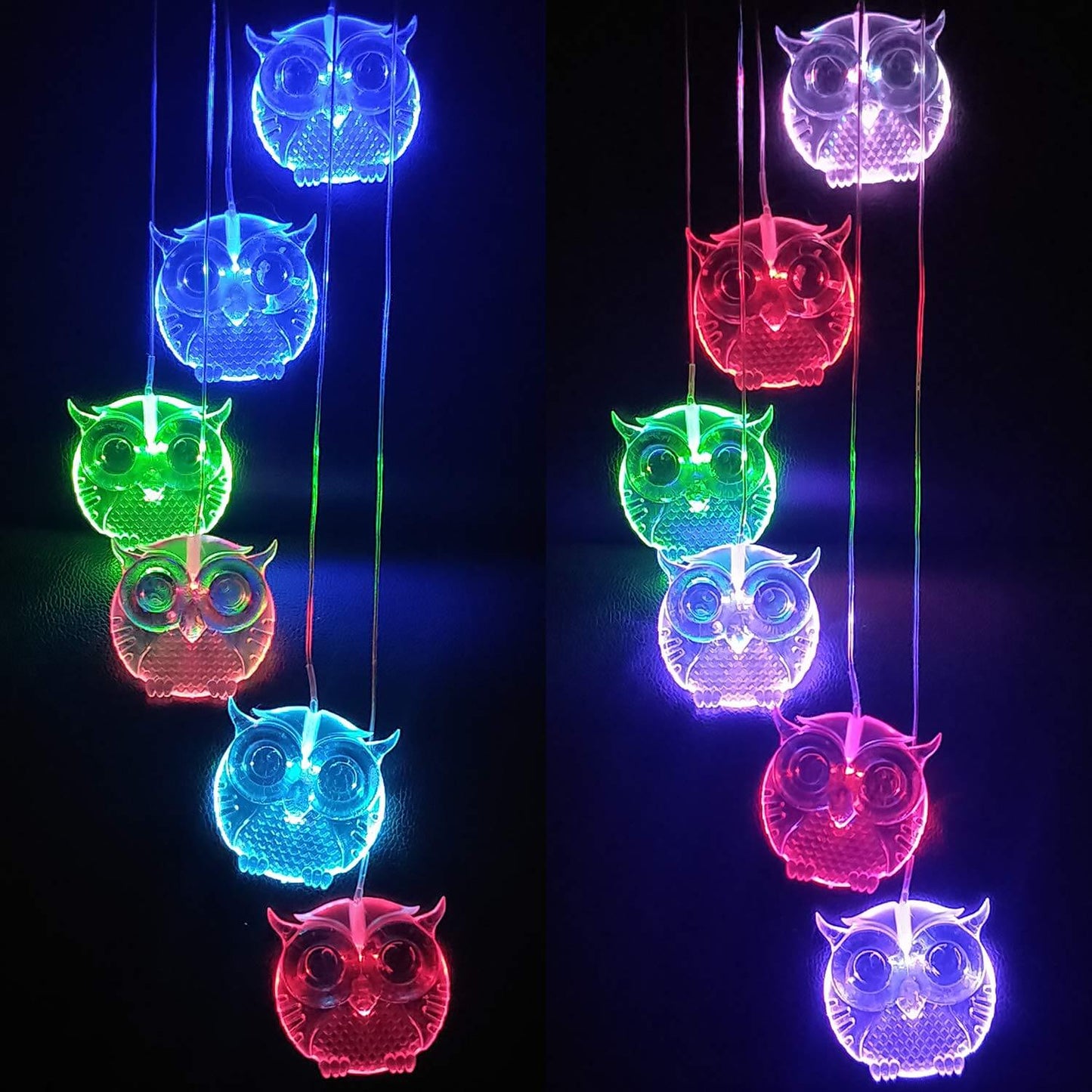 Solar Owl Wind Chime Light