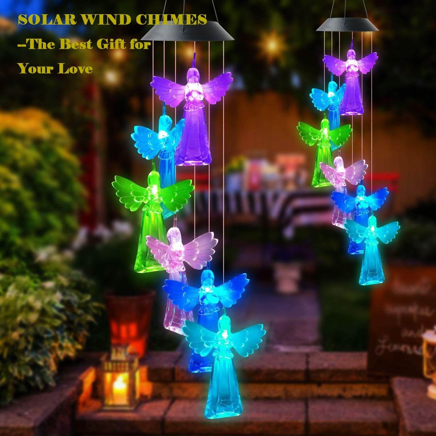 Solar LED Angel Wind Chimes Light