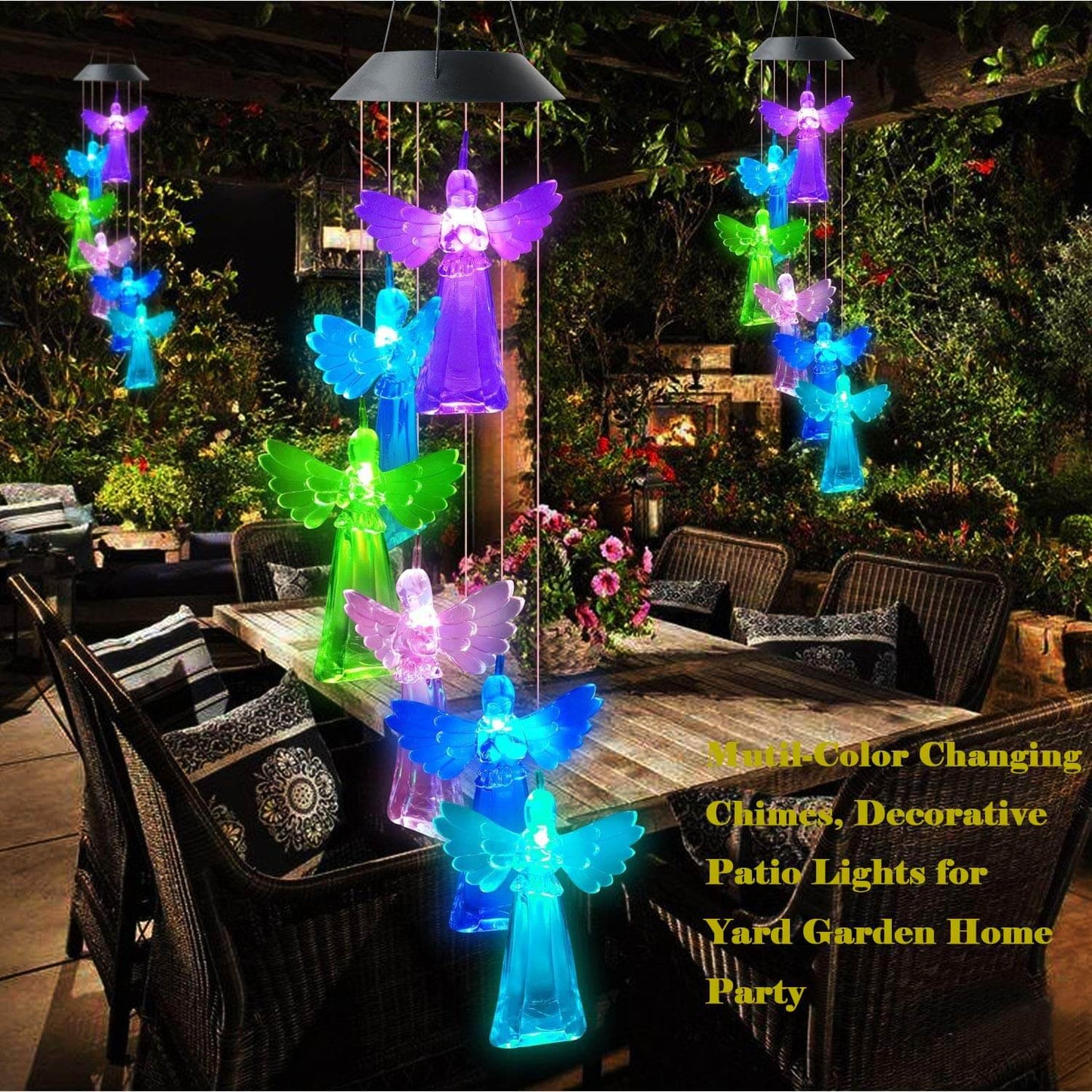 Solar LED Angel Wind Chimes Light