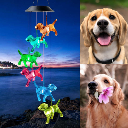 Solar Dog Wind Chime Light