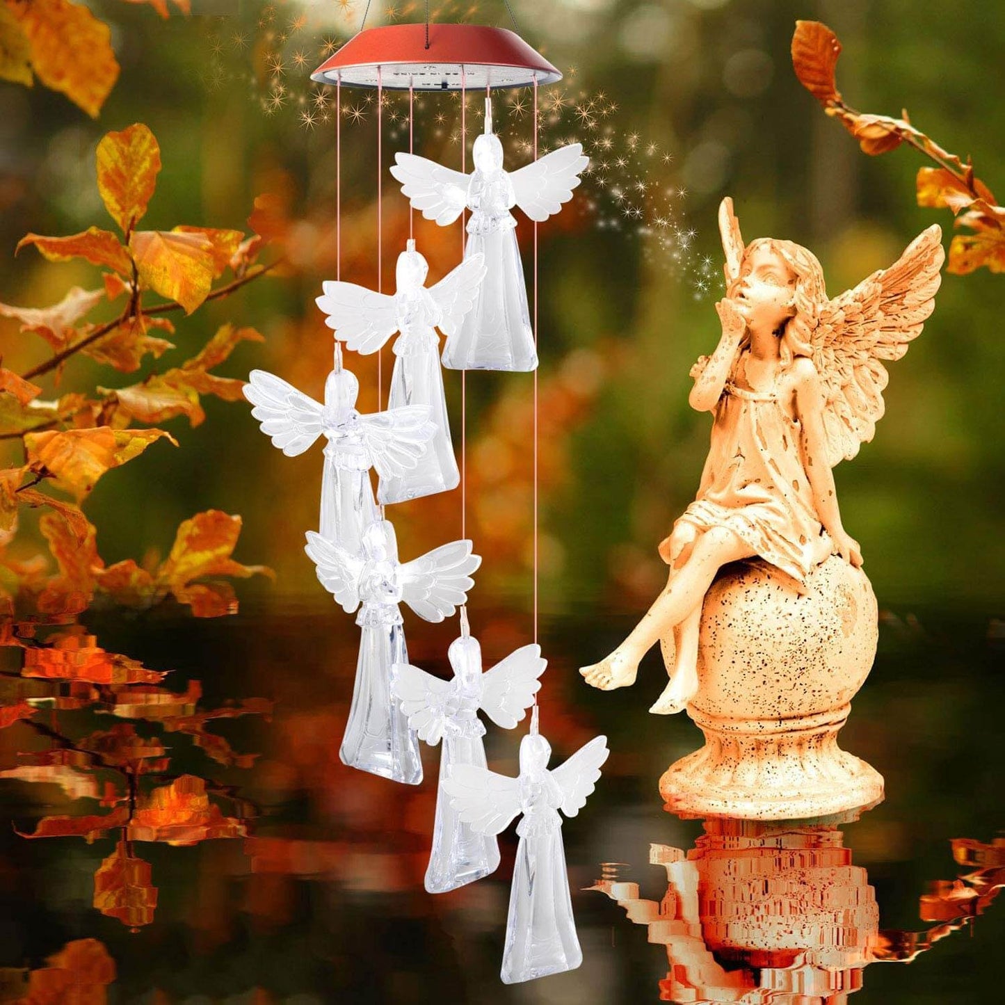 Solar LED Angel Wind Chimes Light